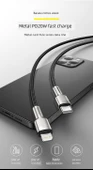 Metal Kafule Type-C ile Lightning Veri Kablosu - 0.25m - Siyah - iPhone Uyumlu - 6