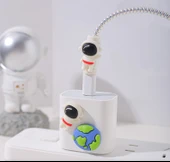 Çizgi Film Astronot USB Kablo Koruyucu - Astronot Tokası Çifti - 9