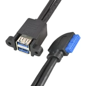 USB 3.0 Ön Panel Adaptör Kablosu - 75cm - 19Pin'den Ön Panel USB 3.0'a - 4
