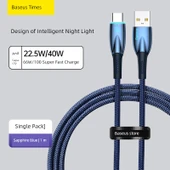 Çift Tip-C Hızlı Şarj Veri Kablosu - Baolan 1m - 40W/66W Süper Hızlı Şarj - USB-C Arayüzü - 1