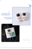 Çizgi Film Astronot USB Kablo Koruyucu - Astronot Tokası Çifti - 10