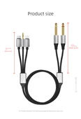 3-in-1 Android/Apple için 6.5mm Ses Kablosu - 5m - 10