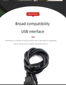USB Erkek PH2.0 5 Çekirdek 1.5m Veri Kablosu - Siyah - 10