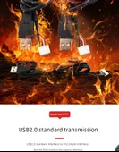 USB Erkek PH2.0 5 Çekirdek 1.5m Veri Kablosu - Siyah - 12