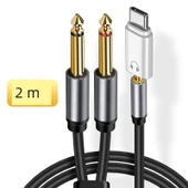 3-in-1 Android/Apple için 6.5mm Ses Kablosu - 5m - 12