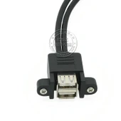 USB 2.0/3.0 Uzatma Kablosu - 0.3m - Siyah - Çift USB 3.0 Yan Yana - 4