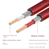 3.5mm'den Çift 6.5mm TS Ses Kablosu - Kahverengi Kırmızı 5m - 9