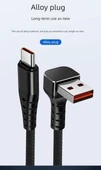 6A Süper Hızlı Şarj 3'ü 1 Arada USB Kablo - 0.5m Yatay Kavisli Type-C - 11