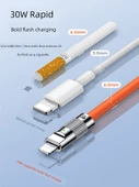 Hızlı Şarj USB Veri Kablosu - 1.5m - Kırmızı Turuncu - Android Micro - 4A - 2 Paket - 4