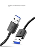 Çift Başlı USB 3.0 Veri Kablosu - Sol Kıvrım - 2m - 10