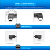 USB'den Mini USB'ye Veri Şarj Kablosu - 1m Düz USB'den Sağ Dönüş Mini USB'ye - 7