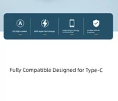 USB Type-C Kablo - 0.5 m 5A Süper Hızlı Şarj - 30 Dakikada 1 Paket Doldurur - 7