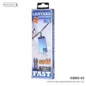 Kara Lanyard Kablo - Type-C'den Lightning - 30W Hızlı Şarj - Apple 6-14 Uyumlu - 1.2 m - 3
