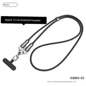 Kara Lanyard Kablo - Type-C'den Lightning - 30W Hızlı Şarj - Apple 6-14 Uyumlu - 1.2 m - 2