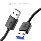 Çift Başlı USB 3.0 Veri Kablosu - Sağ Kıvrım - 5m - 3