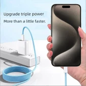 iPhone 15 Çift Tip-C Veri Kablosu - 1.5m Mor - 30W Hızlı Şarj - 2