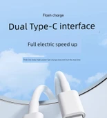 200W Süper Hızlı Şarj Veri Kablosu - 1.0 m - Çift Type-C - 2 Paket - 10