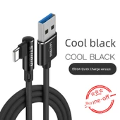 iPhone Elbow USB A to Lightning Kablo - 1m Soğuk Siyah (Model 1) - 1