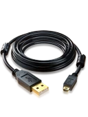 Mini USB Veri Kablosu - 3m Anti-İnterferans Çift Mıknatıslı Yüzük Kalın Bakır Kablo - 6