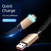 240W USB-C to USB-C PD Hızlı Şarj Kablosu - 1m - 120W Düz Örgü Kablo - 8