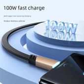 240W USB-C to USB-C PD Hızlı Şarj Kablosu - 1m - 120W Düz Örgü Kablo - 2
