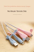 USB Kablo Koruyucu Kılıf - Apple 5W Siyah Toz Kapağı ile - 7