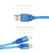 USB 2.0 A'dan B'ye Erkek Yazıcı Kablosu - 2m Mavi - 10