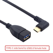USB 3.1 Type-C to USB 3.0 OTG Veri Kablosu Adaptörü - 0.25m Altın Kaplama Yan Eğik (Model 2) - 1