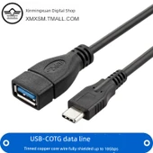 USB 3.1 Type-C to USB 3.0 OTG Veri Kablosu Adaptörü - 0.25m Altın Kaplama Yan Eğik (Model 2) - 2