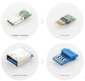 USB 3.1 Type-C to USB 3.0 OTG Veri Kablosu Adaptörü - 1m Altın Kaplama Yan Eğik - 9