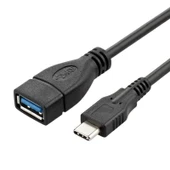 USB 3.1 Type-C to USB 3.0 OTG Veri Kablosu Adaptörü - 0.25m Altın Kaplama Yan Eğik (Model 2) - 3