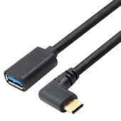 USB 3.1 Type-C to USB 3.0 OTG Veri Kablosu Adaptörü - 1m Altın Kaplama Yan Eğik - 1