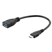 USB 3.1 Type-C to USB 3.0 OTG Veri Kablosu Adaptörü - 0.25m Altın Kaplama Yan Eğik (Model 2) - 6