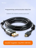 Mini USB Veri Kablosu - 5 m Şeffaf Gri Çift Manyetik Halka Anti-girişim - 2