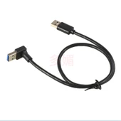USB 3.0 Erkek Açı Uzatma Kablosu - 1 m Üst Eğri - Düz Baş - 11