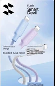 Hızlı Şarj Veri Kablosu - 1.2m - USB-Far Peak Mavi - 9