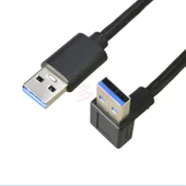 USB 3.0 Erkek Açı Uzatma Kablosu - 50cm Eğri - Eğri - 12