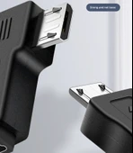 Android Arayüz Navigasyon Kayıt Cihazı Veri Kablosu Adaptörü - Micro USB Dişi ile Micro USB Erkek Patch Kablo -0.2 m - 10