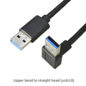 USB 3.0 Erkek Açı Uzatma Kablosu - 30cm Sağ Eğri - Sağ Eğri - 3