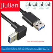 USB 3.0 Erkek Açı Uzatma Kablosu - 30cm Sağ Eğri - Sağ Eğri - 2