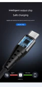 6A Süper Hızlı Şarj USB Kablo - 1m Yatay Kavisli/Düz Çizgi [Apple 15] - 10