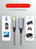 Veri Kablosu - Type-C'den USB 3.0'a - 1.5M - Gri - Örgü Takviye - 2