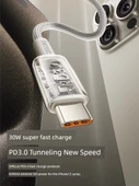 USB-C ile Type-C PD Hızlı Şarj Kablosu - Titanyum Siyah - 2m - 4
