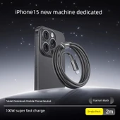 USB-C ile Type-C PD Hızlı Şarj Kablosu - Titanyum Siyah - 2m - 1