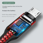Android Veri Kablosu - 1m Kırmızı + Gri Özel Paket - 3