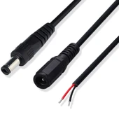 5.5x2.5mm Erkek DC Güç Kablosu - 1.5m - 5A Akım - 1