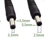 5.5x2.5mm Erkek DC Güç Kablosu - 1.5m - 5A Akım - 11