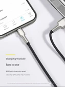 Siyah Metal Kafule USB Güç Kablosu - 0.25m - Hızlı Şarj - 4