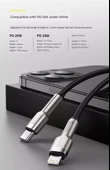 USB-C ile Lightning Kablo - Beyaz - 2m - 20W PD Hızlı Şarj - 12