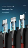 3'ü 1 Arada USB Veri Kablosu - Sihirli Siyah 1.5m - 12